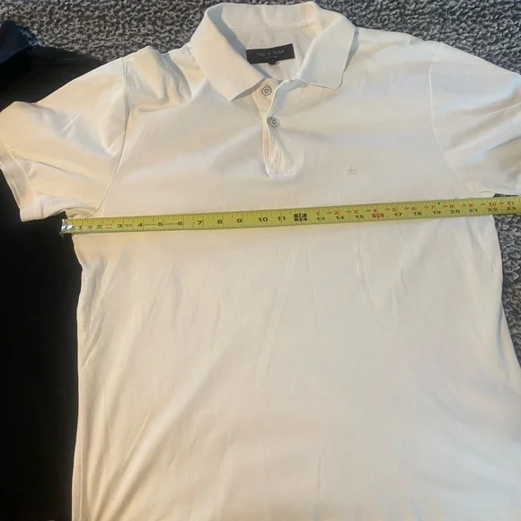 rag&bone Men’s size L Bundle of two cotton polos black and white great condition - Picture 6 of 15